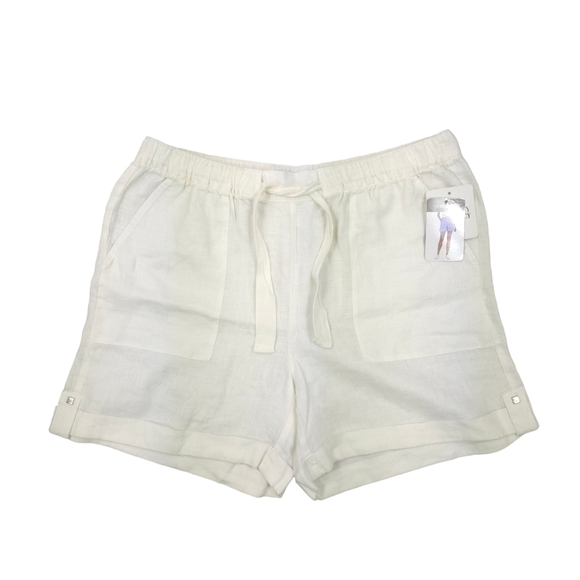 Ellen Tracy Pants - Ellen Tracy White Linen Shorts